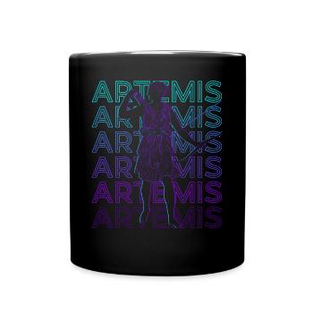 Artemis Ancient Goddess Greek Mythology Retro - Full Colour Mug - black - Front