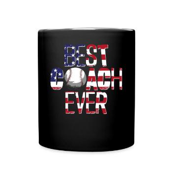 Baseball Fan Coach Vintage - Tasse einfarbig - Schwarz - Vorne