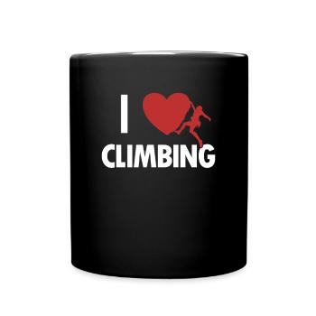I love Climbing Speedklettern Alpinklettern - Tasse einfarbig - Schwarz - Vorne