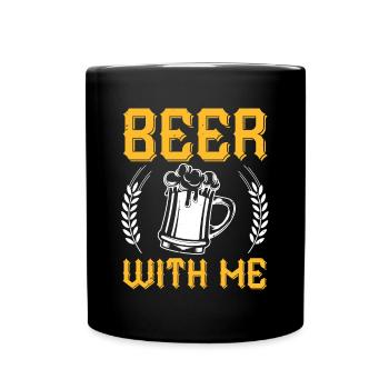 BIÈRE AVEC MOI - Mug uni - noir - Devant