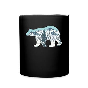 Polar Bear Alaska Mountain Wilderness Outdoors - Full Colour Mug - black - Front