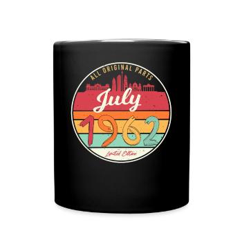 1962 Juli 60ter Geburtstag - Tasse einfarbig - Schwarz - Vorne