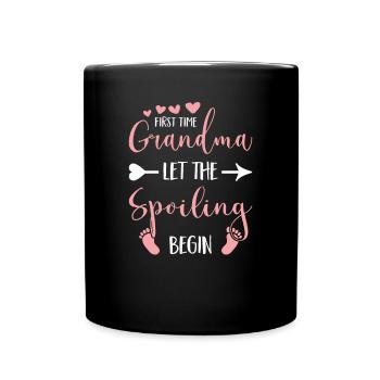 Oma Werdende tollste Omi Großeltern Baby Blumen - Tasse einfarbig - Schwarz - Vorne
