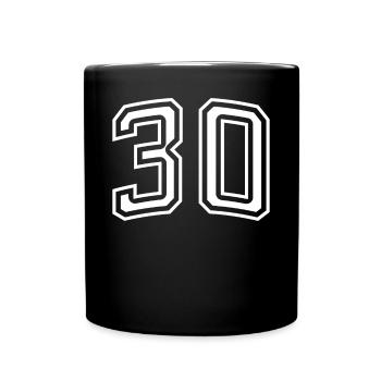 Numéro 30 en blanc - Mug uni - noir - Devant