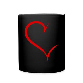 Cool Demi-cœur rouge - Mug uni - noir - Devant