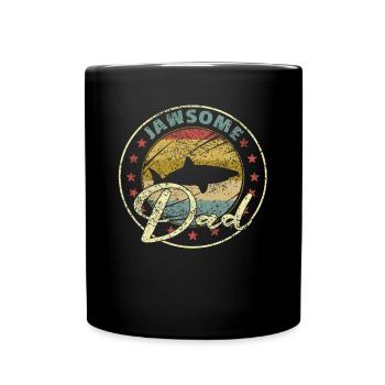 Jawasome Dad funny shark fathers Day gift - Tasse einfarbig - Schwarz - Vorne