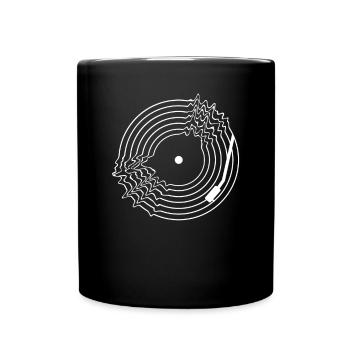 Vinyl Record Turntable Music Fan - Full Colour Mug - black - Front