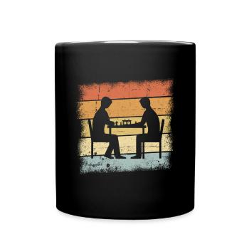 Schachspiel Retro Design - Tasse einfarbig - Schwarz - Vorne