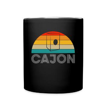 Vintage Retro Cajon Shirt Geschenk - Tasse einfarbig - Schwarz - Vorne