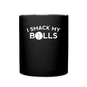 Je claque mes balles Chemise Cadeau de baseball - Mug uni - noir - Devant