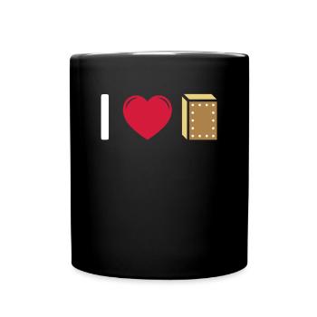 I Love Cajon Shirt Geschenk - Tasse einfarbig - Schwarz - Vorne