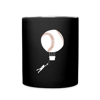 Cadeau de chemise de baseball en montgolfière - Mug uni - noir - Devant