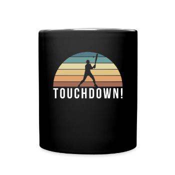 Touchdown! Baseball Shirt Geschenk - Tasse einfarbig - Schwarz - Vorne