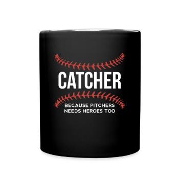 Receveur parce que le lanceur a aussi besoin de héros - Mug uni - noir - Devant