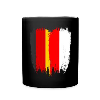 Deutschland Flagge Polen - Tasse einfarbig - Schwarz - Vorne
