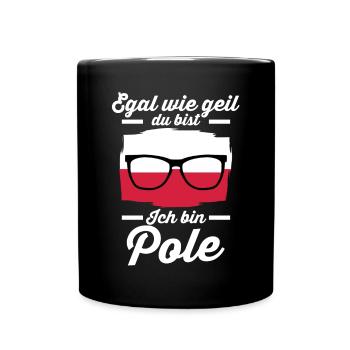 Polska Pole Polnisches Polen - Tasse einfarbig - Schwarz - Vorne