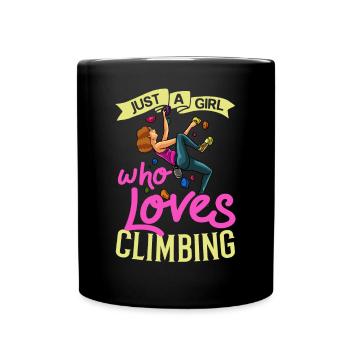 Rock Climbing Climbing Indoor Bouldering Girls Wall - Full Colour Mug - black - Front