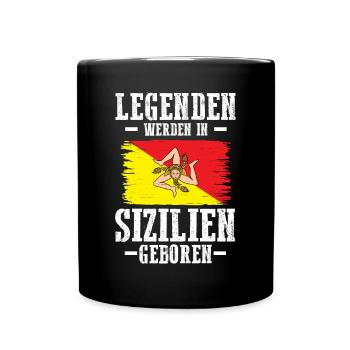 Sicilia Sizilien Sizilianer Sizilianisches - Tasse einfarbig - Schwarz - Vorne