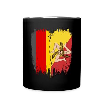 Deutschland Flagge Sizilien - Tasse einfarbig - Schwarz - Vorne