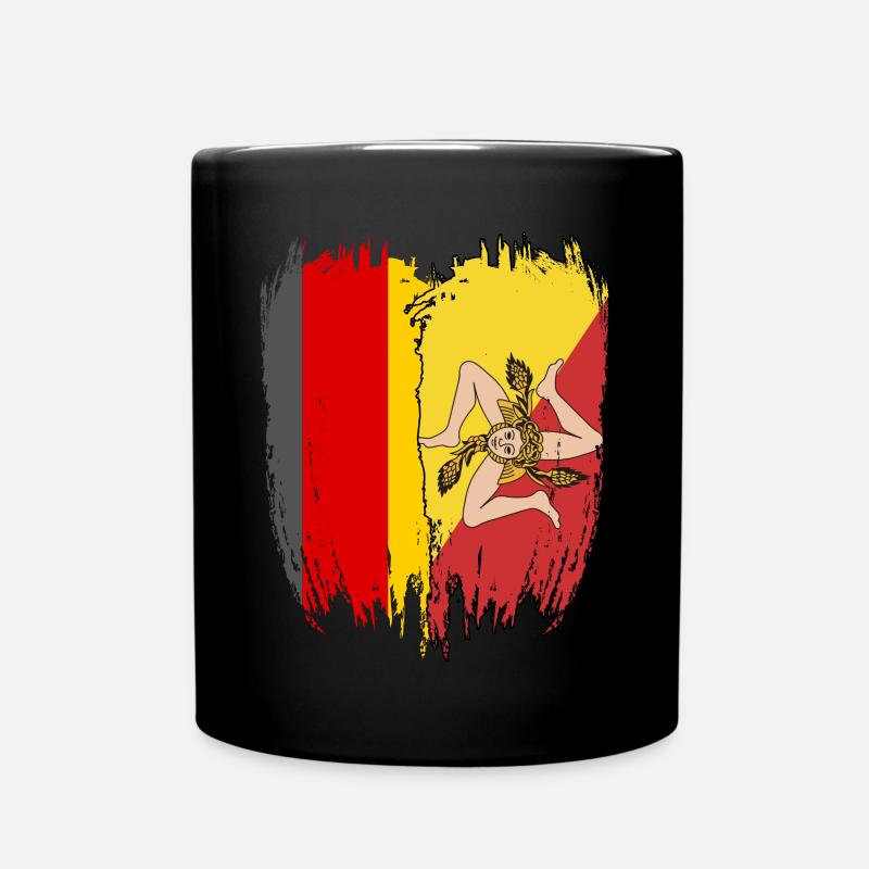 Deutschland Flagge Sizilien - Tasse einfarbig - Schwarz