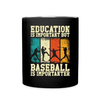 Baseball Fan Vintage Retro - Tasse einfarbig - Schwarz - Vorne