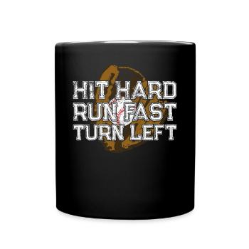 Baseball Fan Vintage Hit Hard Run - Full Colour Mug - black - Front