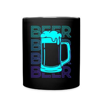 Beer Retro Gift - Full Colour Mug - black - Front