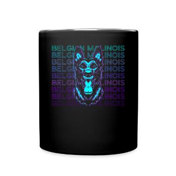 Belgian Malinois Retro Gift - Full Colour Mug - black - Front