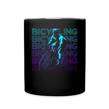 Fahrradfahren Biker Biking Retro Geschenk - Tasse einfarbig - Schwarz - Vorne