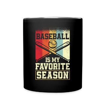 Baseball Fan Vintage Retro - Tasse einfarbig - Schwarz - Vorne