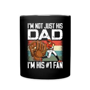 Baseball Fan Dad Father Vintage - Tasse einfarbig - Schwarz - Vorne