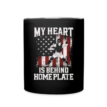 Baseball Fan Catcher Vintage - Tasse einfarbig - Schwarz - Vorne