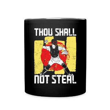 Citation biblique de Baseball Fan Catcher - Mug uni - noir - Devant