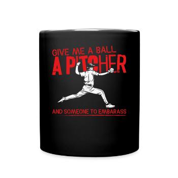 Baseball Fan Pitcher Vintage Donner - Mug uni - noir - Devant