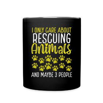 Shelter Animals Dog Rescuer Animal Rescuer - Full Colour Mug - black - Front