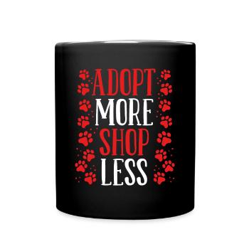 Animal Rescuer Adopt More Shop Less Cat Rescuer - Tasse einfarbig - Schwarz - Vorne