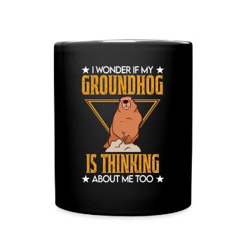 Marmot Gift Groundhog Day Marmot - Full Colour Mug - black - Front