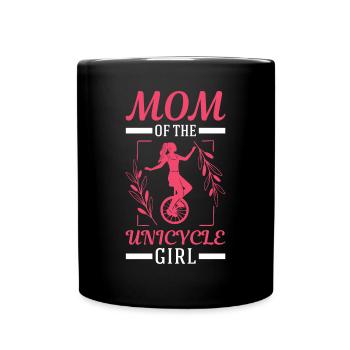 Mom of the Unicycle Girl Einrad Mama - Full Colour Mug - black - Front