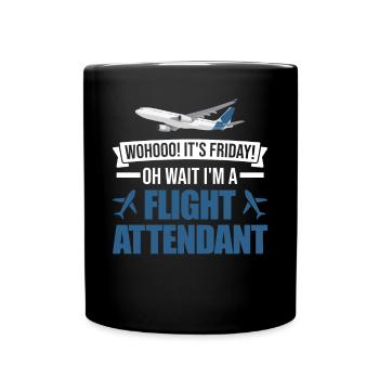 Flight Attendant Gift Stewardess Flight Attendant - Full Colour Mug - black - Front