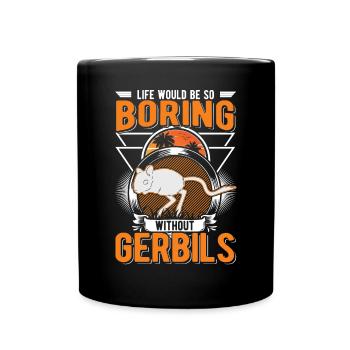 Gerbil Gift Racing Rat Germesau - Full Colour Mug - black - Front