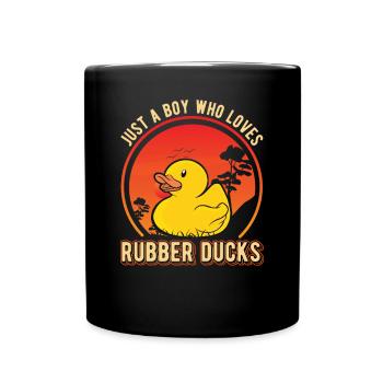 Canard en caoutchouc Jeune Canard grinçant Canard de bain - Mug uni - noir - Devant