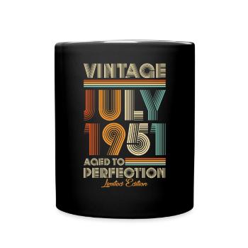 Vintage Aged To Perfection July 1951 - Full Colour Mug - black - Front