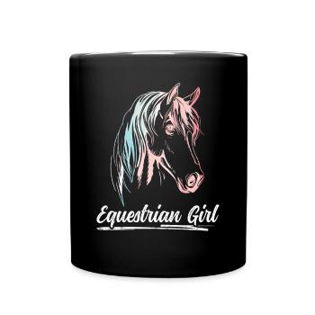 Equestrian Girl Horse Riding Dressage - Tasse einfarbig - Schwarz - Vorne