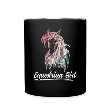 Equestrian Girl Horse Riding Dressage - Tasse einfarbig - Schwarz - Vorne