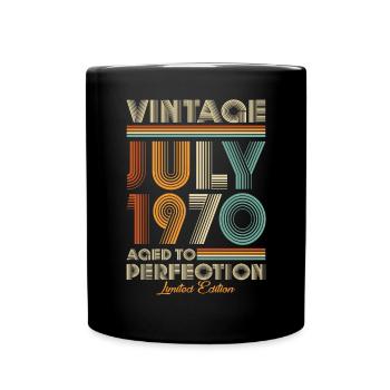 Millésime vieilli à la perfection Juillet 1970 - Mug uni - noir - Devant