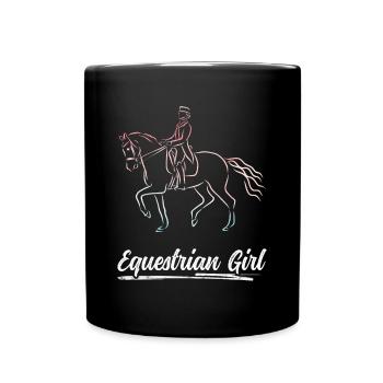 Equestrian Girl Horse Riding Dressage - Tasse einfarbig - Schwarz - Vorne