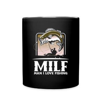 Lustiges Angeln Angler Fischer Geschenk - Tasse einfarbig - Schwarz - Vorne