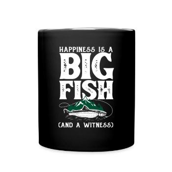 Lustiges Angeln Angler Fischer Geschenk - Tasse einfarbig - Schwarz - Vorne