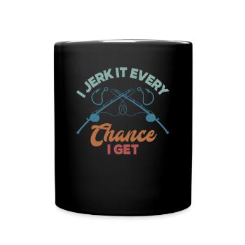 Fun Fishing Angler Fisherman Gift - Full Colour Mug - black - Front