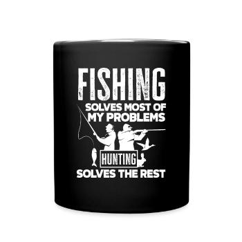 Fun Fishing Angler Fisherman Gift - Full Colour Mug - black - Front
